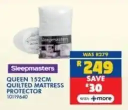 Russells Sleepmasters queen 152cm quilted mattress protector offer