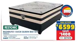 Russells Restonic bazaruto 152cm queen bed set offer