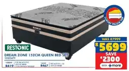 Russells Restonic dream zone 152cm queen bed set offer