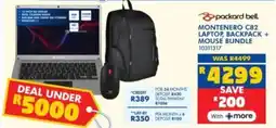 Russells Packard Bell Montenero C82 Laptop, Backpack + Mouse Bundle offer