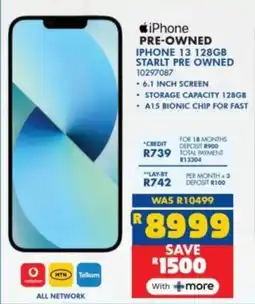 Russells iPhone 13 128GB Starlt Pre Owned offer