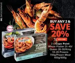 Checkers Cape Point Whole Platter/ Queen/ King Prawns/ Prawn Meat offer