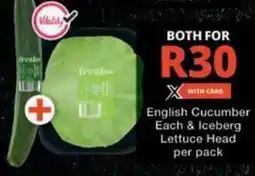 Checkers English Cucumber & Iceberg Lettuce Head Lettuce Head offer