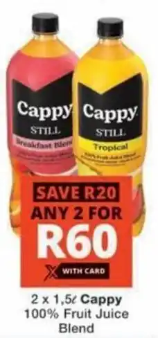 Checkers Cappy 100% Fruit Juice Blend offer
