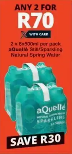 Checkers aQuellé Still/ Sparkling Natural Spring Water offer