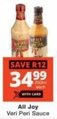 Checkers All Joy Veri Peri Sauce offer