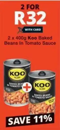 Checkers Koo Baked Beans In Tomato Sauce offer