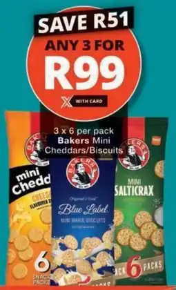 Checkers Bakers Mini Cheddars/ Biscuits offer