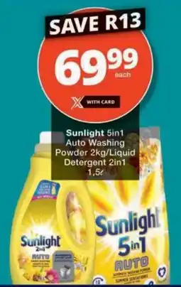 Checkers Sunlight 5in1 Auto Washing Powder/ Liquid Detergent 2in1 offer