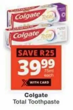 Checkers Colgate Total Toothpaste offer