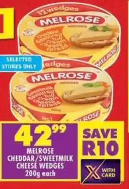 Shoprite Melrose cheddar/ sweetmilk cheese wedges offer