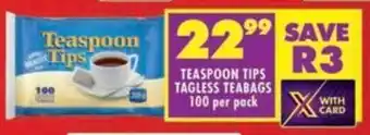 Shoprite Teaspoon tips tagless teabags offer