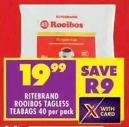 Shoprite Ritebrand rooibos tagless teabags offer