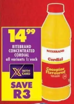 Shoprite Ritebrand concentrated cordial offer