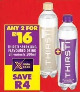 Shoprite Thirsti sparkling flavoured drink offer