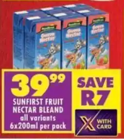 Shoprite Sunfirst fruit nectar bleand offer