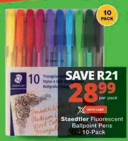 Checkers Staedtler Fluorescent Ballpoint Pens - 10-Pack offer