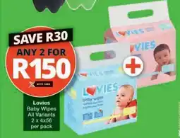 Checkers LOVIES BABY WIPES offer