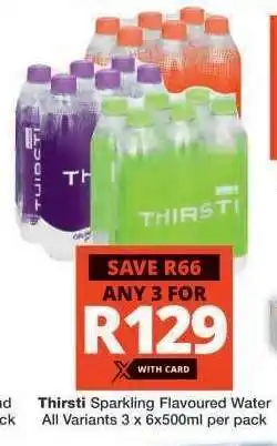 Checkers THIRSTI Sparkling Flavoured Water offer