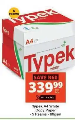 Checkers Typek A4 White Copy Paper offer