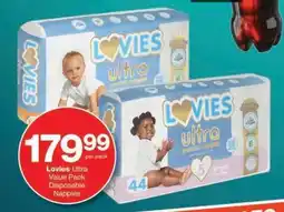 Checkers LOVIES ULTRA VALUE PACK DISPOSABLE NAPPIES offer