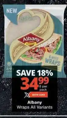 Checkers Albany Wraps All Variants offer