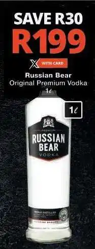 Checkers Russian Bear Original Premium Vodka offer