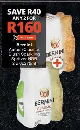 Checkers Bernini Amber/Classic/Blush Sparkling Spritzer NRB offer