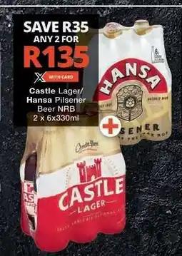 Checkers Castle Lager/Hansa Pilsener Beer NRB offer