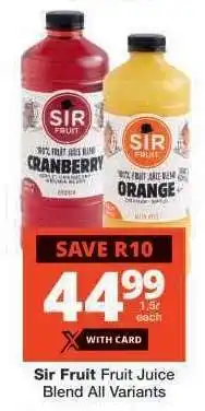 Checkers Sir Fruit Fruit Juice Blend All Variants offer
