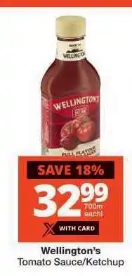 Checkers Wellington's Tomato Sauce/Ketchup offer