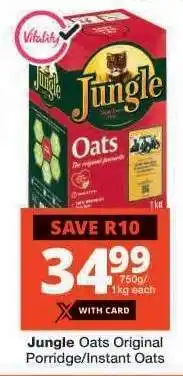 Checkers Jungle Oats Original Porridge/Instant Oats offer
