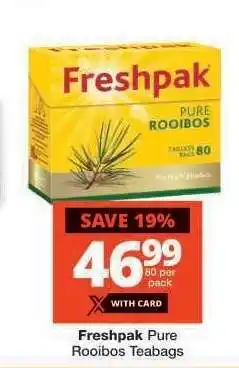 Checkers Freshpak Pure Rooibos Teabags offer