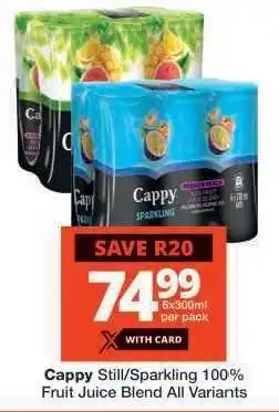 Checkers Cappy Still / Sparkling 100% Fruit Juice Blend offer