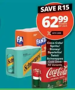 Checkers Coca-Cola/Sprite/Stoney/Sparletta/Twist/Schweppes Cold Drink offer