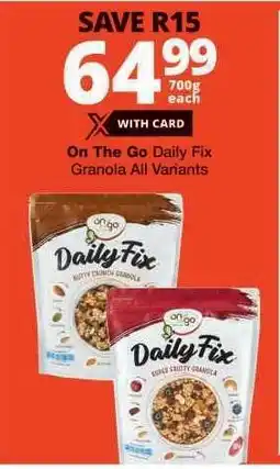 Checkers On The Go Daily Fix Granola offer