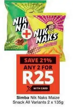 Checkers Simba Nik Naks Maize Snack offer