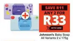 Checkers JOHNSON'S BABY SOAP offer