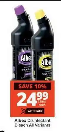 Checkers Albex Disinfectant Bleach All Variants offer