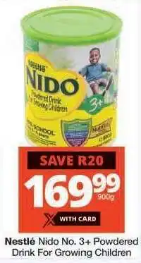 Checkers Nestlé Nido No.3+ Powdered Drink for Growing Children offer