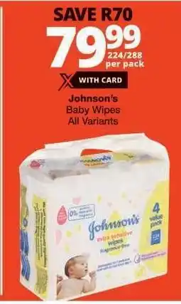 Checkers Johnson's Baby Wipes offer