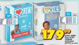 Shoprite Lovies jumbo pack/ ultra premium disposable nappies offer