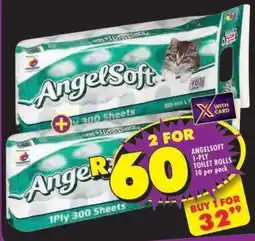 Shoprite Angelsoft 1-ply toilet rolls offer