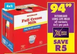 Shoprite Ritebrand long life milk offer