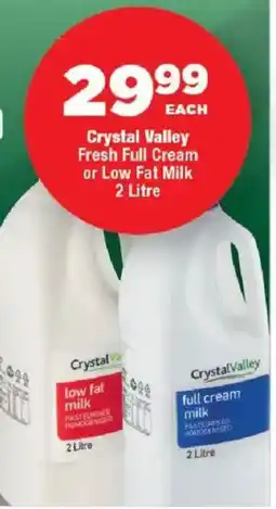 OK MiniMark Crystal Valley Fresh Full Cream or Low Fat Milk offer