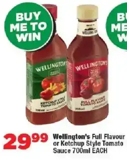 OK MiniMark Wellington's Full Flavour or Ketchup Style Tomato Sauce offer