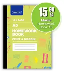 Super Save Marlin Homework Book A5 offer
