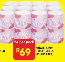 Shoprite Vitalli 1-ply toilet rolls offer