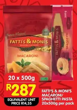 Shoprite Fatti's & moni's macaroni/ spaghetti pasta offer