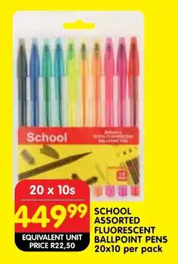 Shoprite School assorted fluorescent ballpoint pens offer